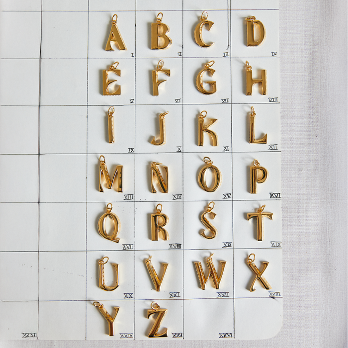 Grid of alphabet charms