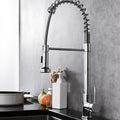 Lexora Lanuvio Brass Kitchen Faucet w/ Pull Out Sprayer - Chrome LKFS6011CH - MyBBQDirect