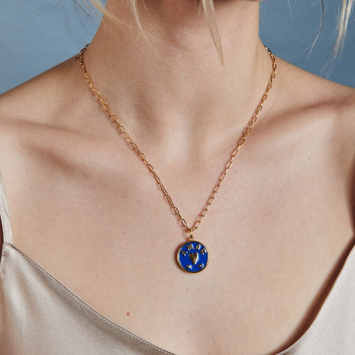 love and fear coin necklace