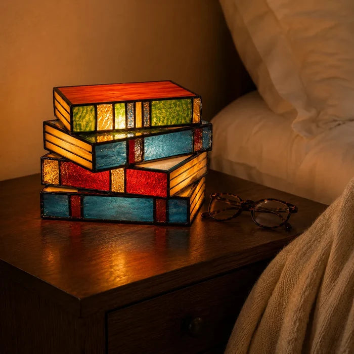 Lumira – Book Stack Table Lamp for Bedside & Reading Book