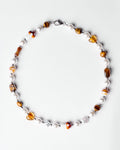 Pearl Necklace with brown charms