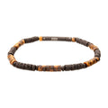'Magma Tiger' Tiger Eye And Lava Heishi Bead Bracelet