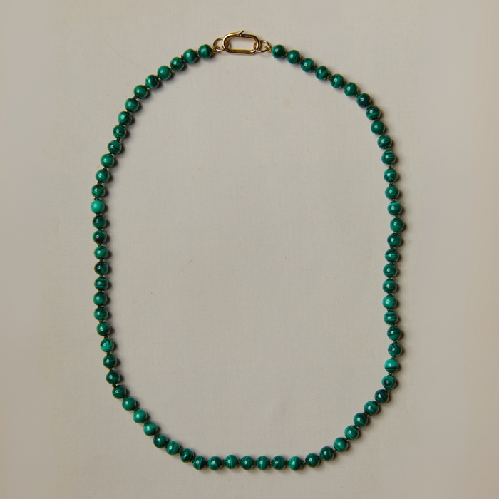 Malachite Knotted Gemstone Strand