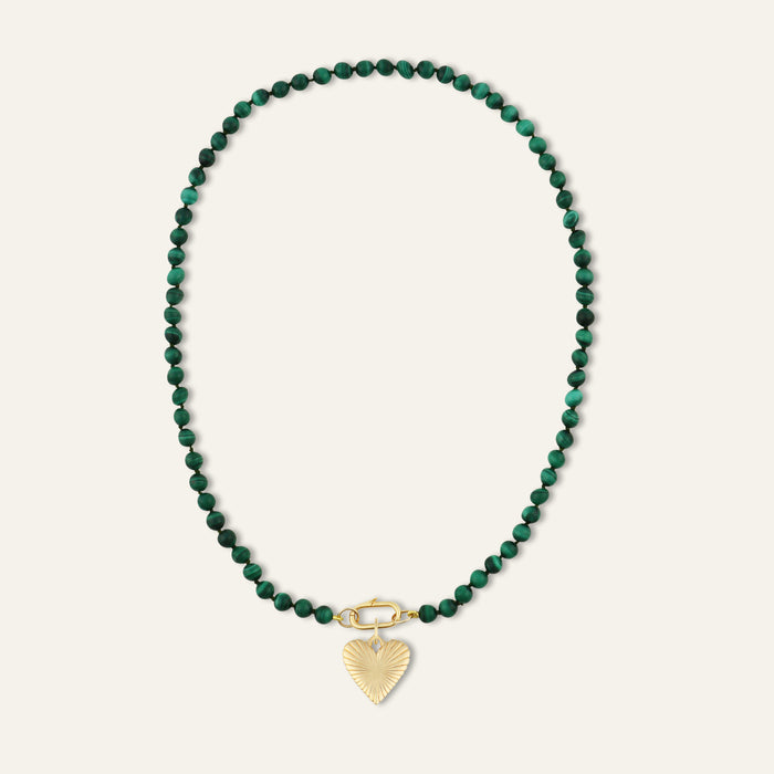 Malachite Knotted Gemstone Strand