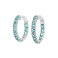 March Birthstone Sterling Silver Sky Blue Topaz Inside Out Earrings