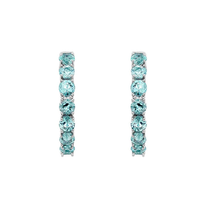 March Birthstone Sterling Silver Sky Blue Topaz Inside Out Earrings