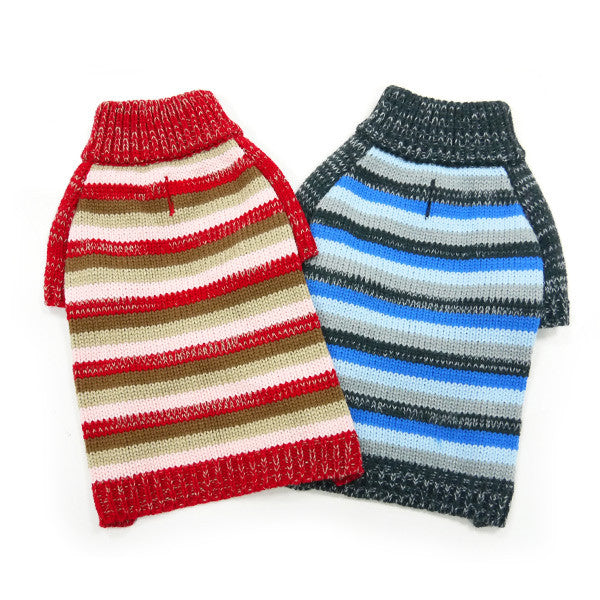 MARL RED STRIPES DOG SWEATER, Sweaters - Bones Bizzness