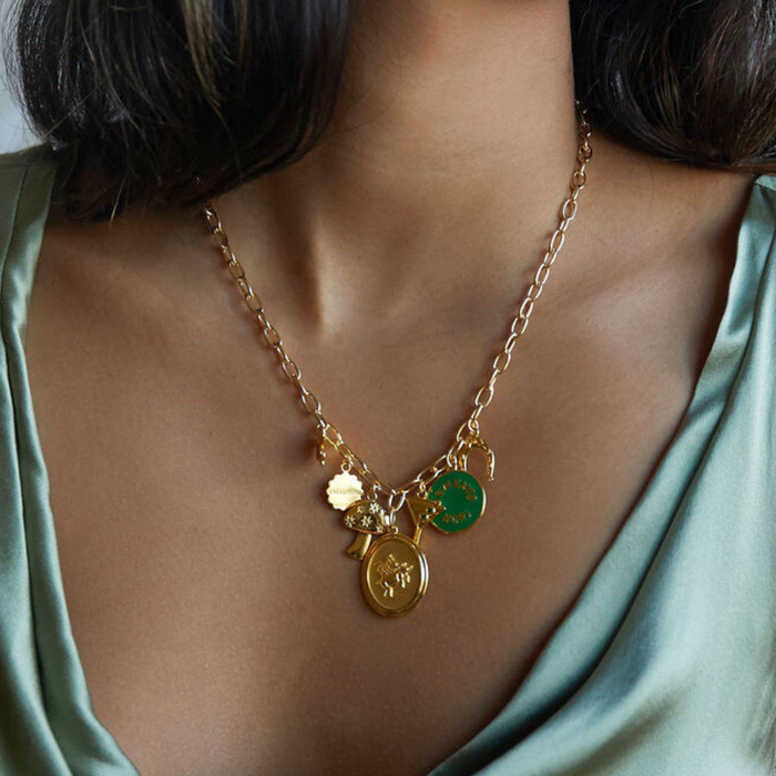 Martini Charm on loaded charm necklace