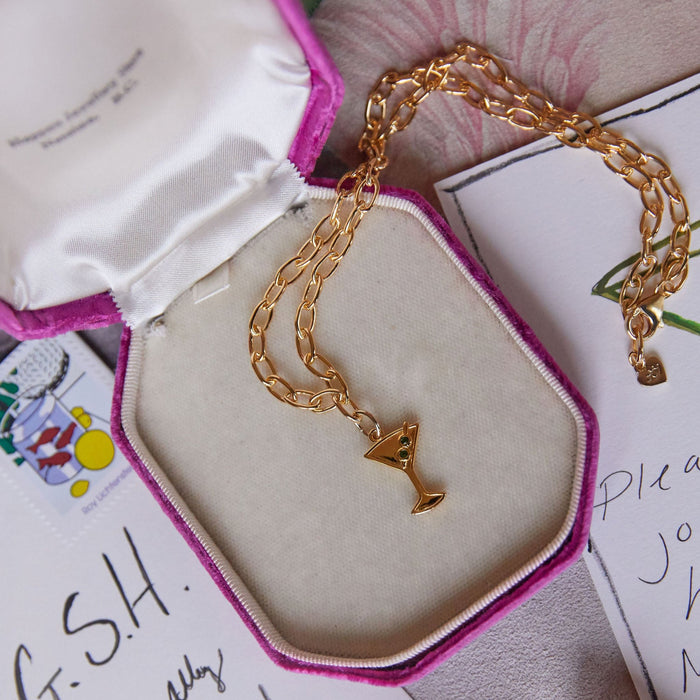 martini charm necklace