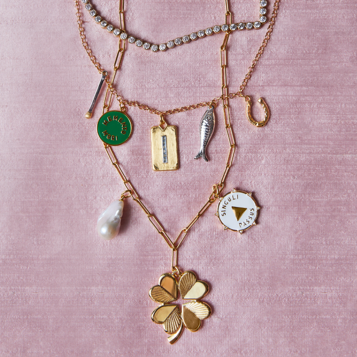 Bezel Tennis Necklace, loaded charm necklaces