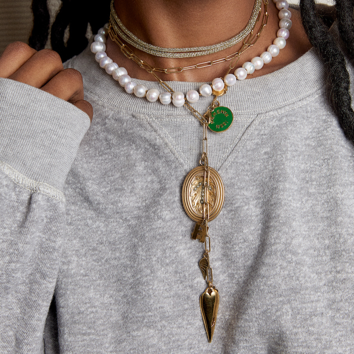 Memento Mori on loaded charm necklace