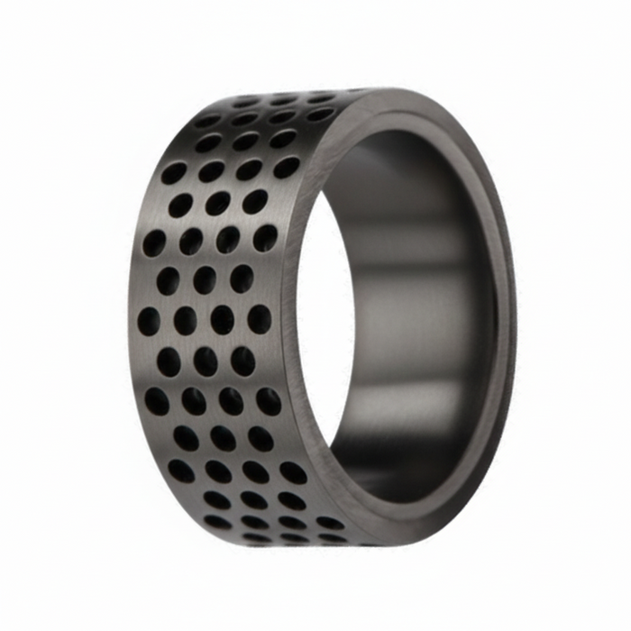 Men's Stainless Steel Multi-Hole Gunmetal Finished Ring-9mm