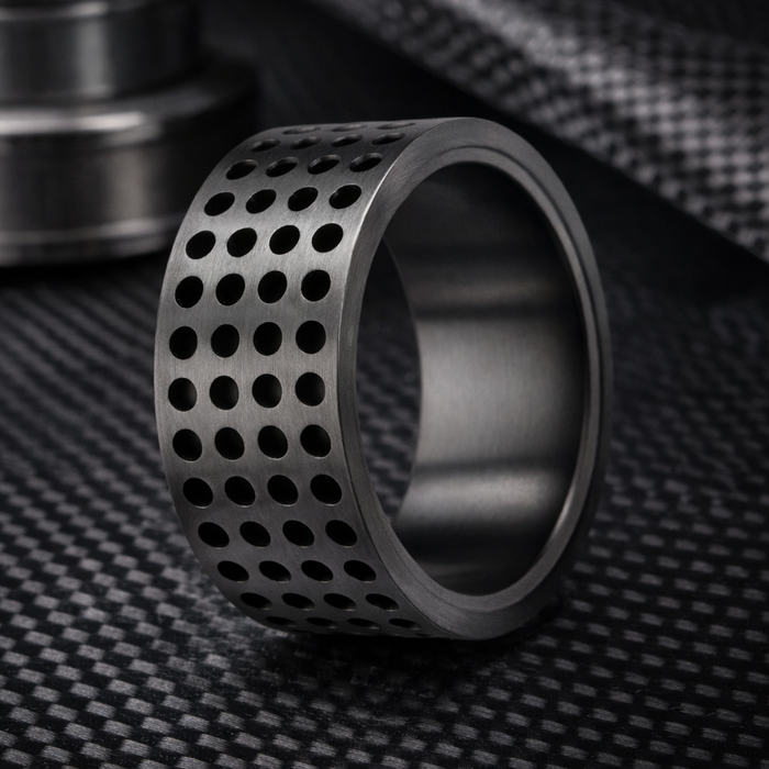 Men's Stainless Steel Multi-Hole Gunmetal Finished Ring-9mm