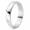 Men's Stainless Steel Wedding Band with Domed Profile and Polished Finish | 4mm