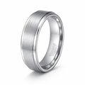 Men's Wedding Band in White Tungsten with Step Down Edges | 8mm