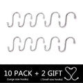 Metal S Shaped Hanging Hooks, DoriHom Kitchen Hangers Hook for Spoon Pan Pot. Ideal for Bathroom, Bedroom, Office, Entranceway or Closet. (10 L+2 S) Pcs.