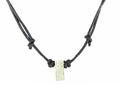 Meteorite Open Rectangle On Adjustable Leather Cord