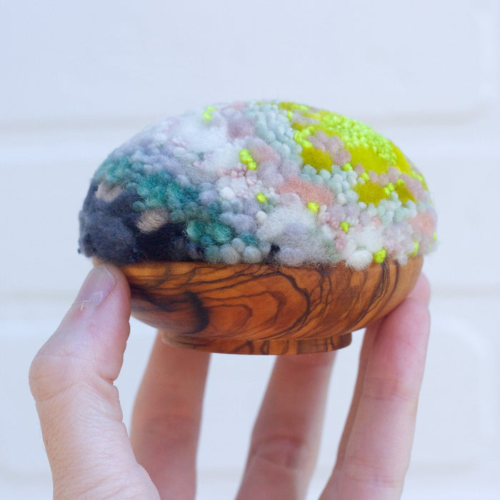 Midi Puff in Olive Wood Frame | Chartreuse in a New Way