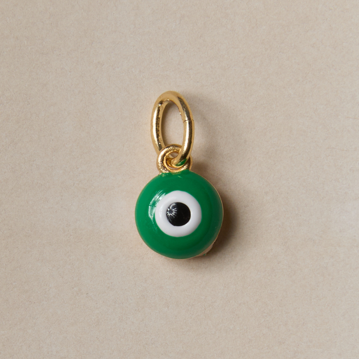 Mini Green Enamel Evil Eye Charm