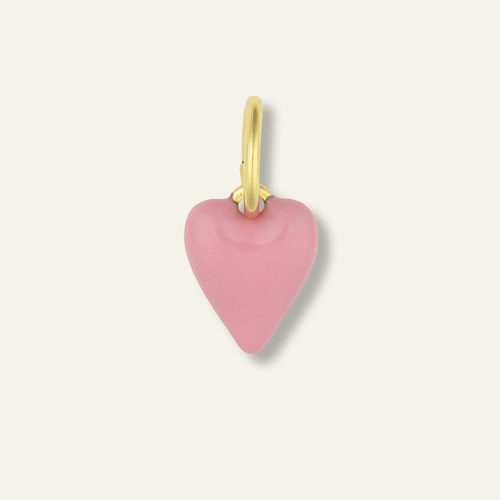 Mini Pink Enamel Heart Charm