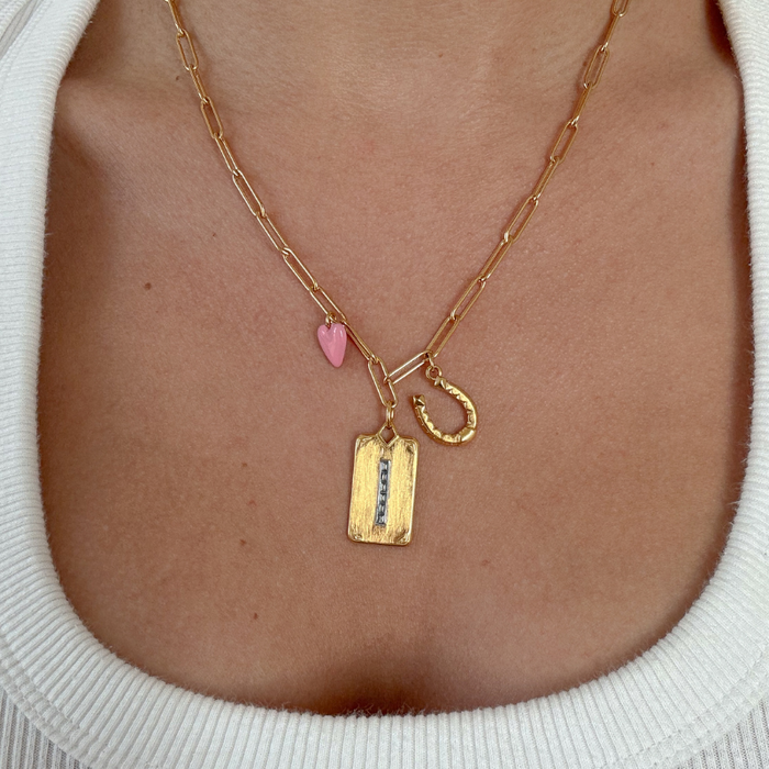 mini pink heart charm