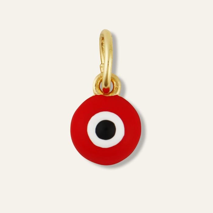 Mini Red Enamel Evil Eye Charm