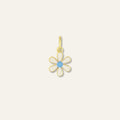 Mini White Enamel Flower Charm