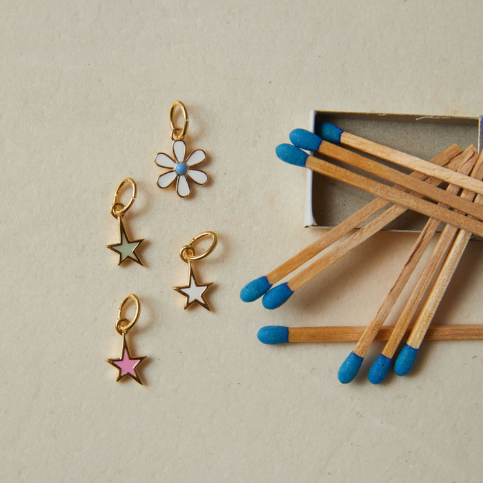 Mini Enamel Star Charms + Mini Enamel Flower