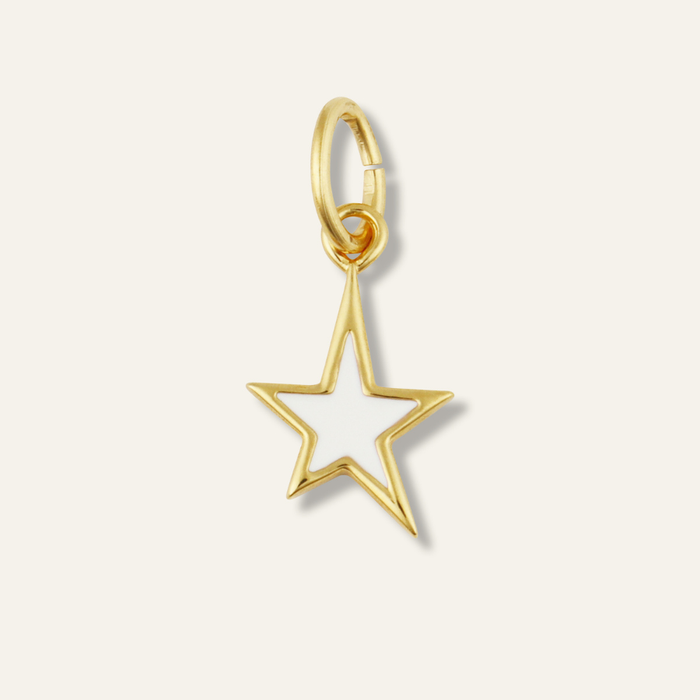 Mini White Enamel Star Charm