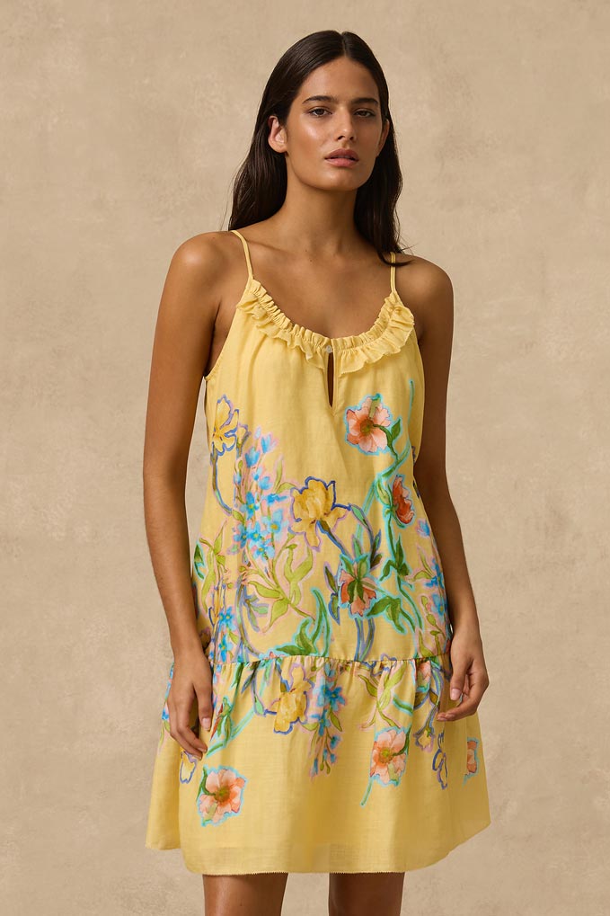 Monte & Lou Frill Tiered Mini Dress - Sophia