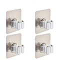 Mop Holder Idealco ?4 Pack? Broom Hanger, Reusable Mop Broom Organizer Mop Rack Non-slip and Waterproof,Self Adhesive Wall Mounted Tool,Storage Rack Storage & Organization Super Adhesion for Your Home