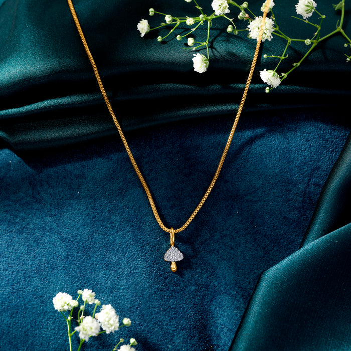 Mystic Mushroom Classic Gold and Diamond Pendant for Women