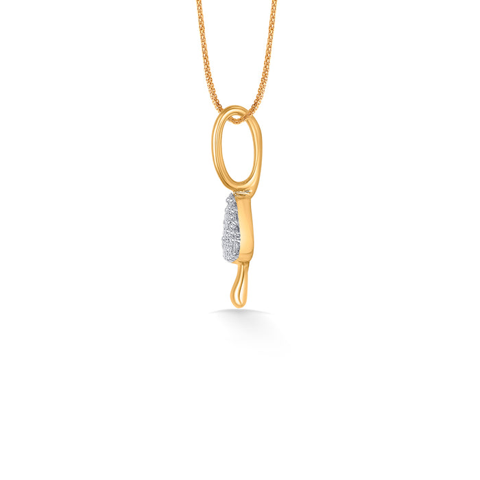 Mystic Mushroom Classic Gold and Diamond Pendant for Women