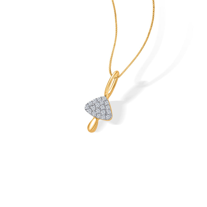 Mystic Mushroom Classic Gold and Diamond Pendant for Women