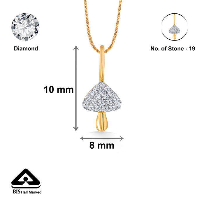 Mystic Mushroom Classic Gold and Diamond Pendant for Women