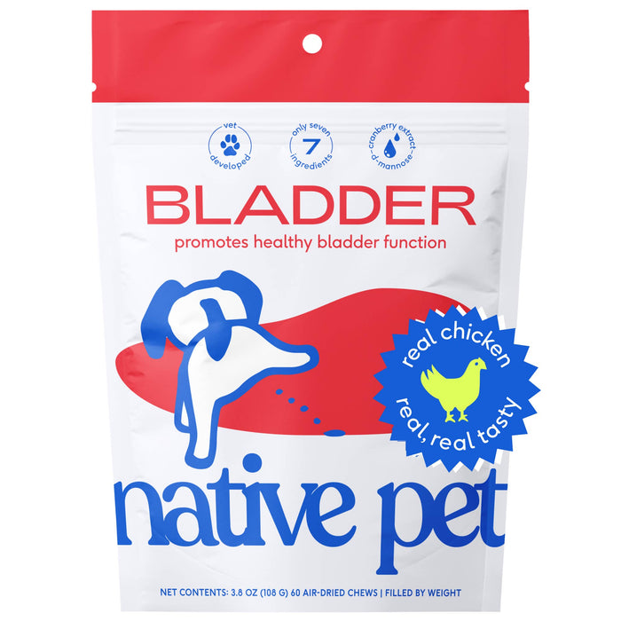Native Pet - Cranberry Bladder Chews, Kidney & Urinary Supplement for Dog: 60ct