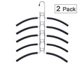 Nature Smile 16.2'' Wide 5 in 1 Anti-Slip Metal Hangers,Multi Layers Wardrobe Clothes Rack,Heavy Duty Metal Space Saver Closet Storage Organizer,2pc Packed in a Box