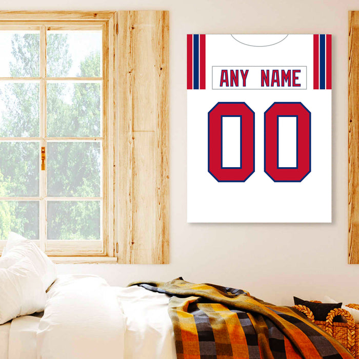 New England Jersey Custom Canvas Print Wall Art for Boy Girl Men Women Football Personalized Canvas Art