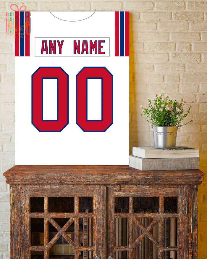 New England Jersey Custom Canvas Print Wall Art for Boy Girl Men Women Football Personalized Canvas Art