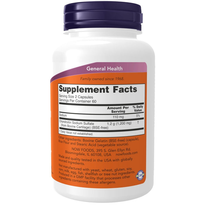 Now Foods Chondroitin Sulfate 600 mg 120 Capsules - 3226 - The Oasis of Health