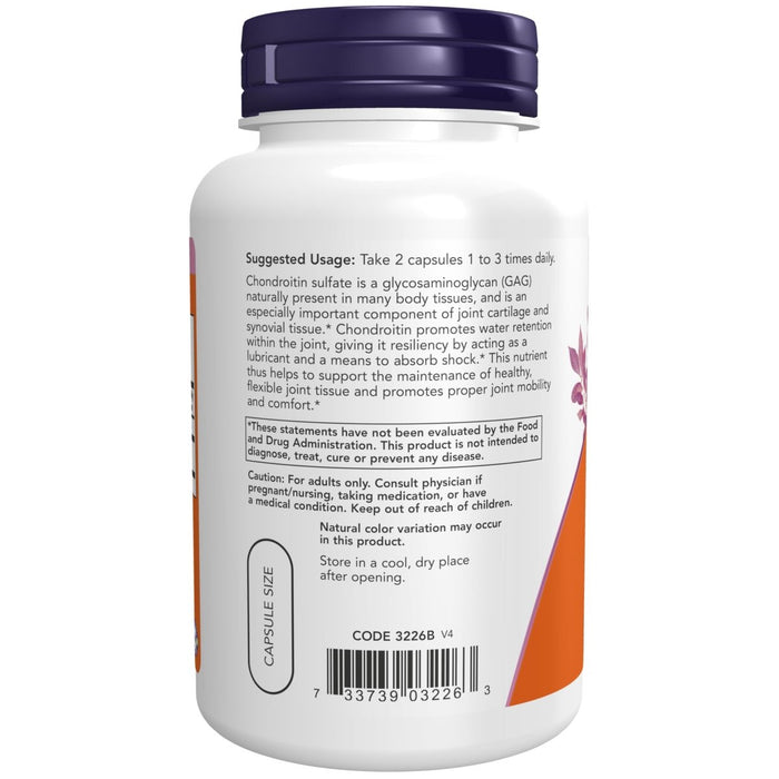 Now Foods Chondroitin Sulfate 600 mg 120 Capsules - 3226 - The Oasis of Health