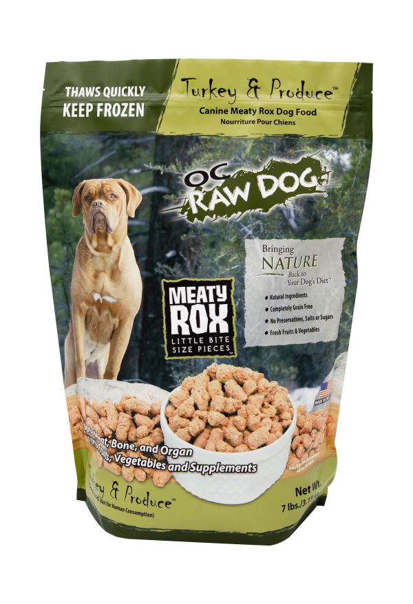 OC Raw Dog Frozen Turkey & Produce Meaty Rox