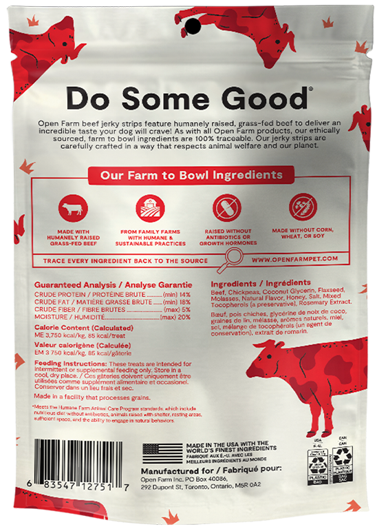 Open Farm Grain-Free Grass-Fed Beef Jerky Strips