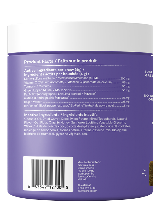 Open Farm Hip & Joint Supplement Chews for Dogs