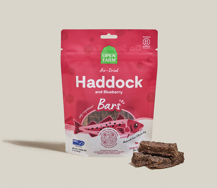 Open Farm Icelandic Air-Dried Haddock & Blueberry Dog Treat Bars
