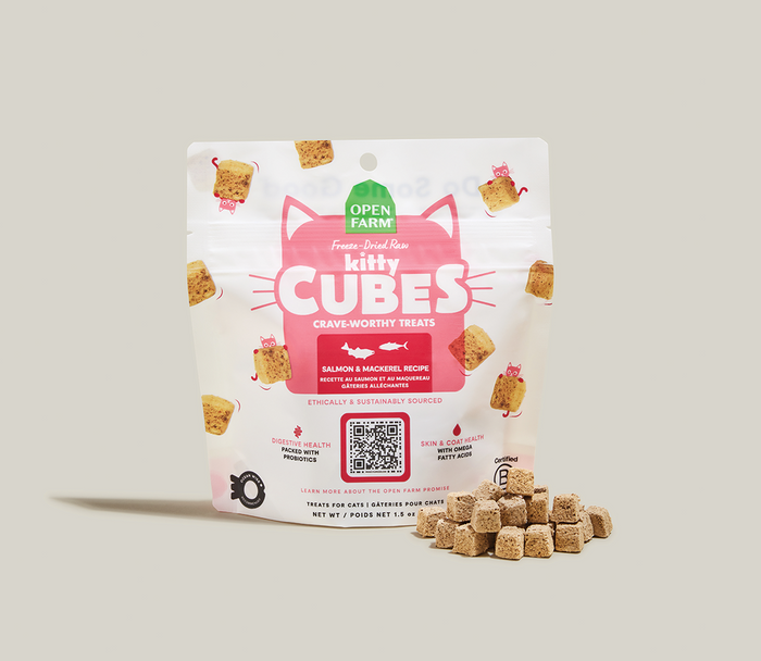 Open Farm Salmon & Mackerel Kitty Cube Treats for Cats