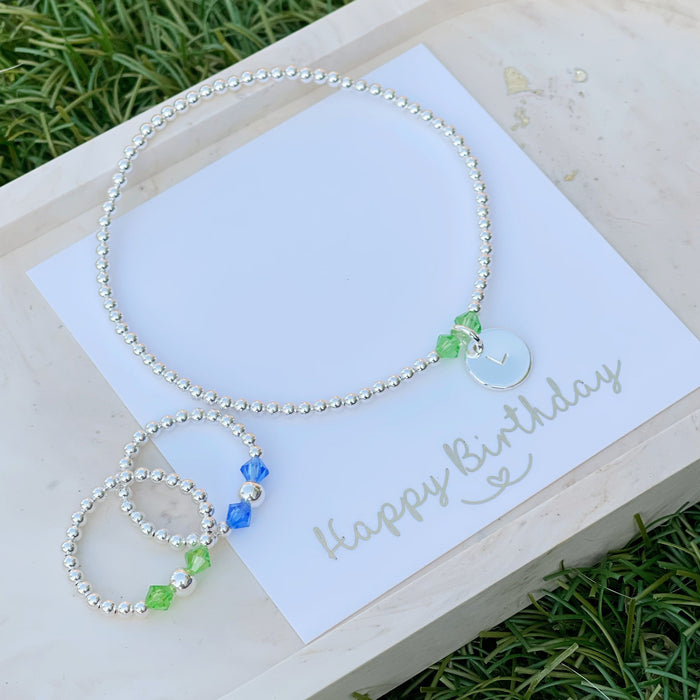Personalised Prom Jewellery Bracelet with dress colour accents