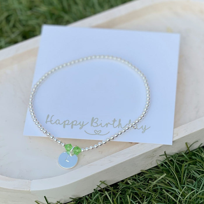 Personalised Prom Jewellery Bracelet with dress colour accents