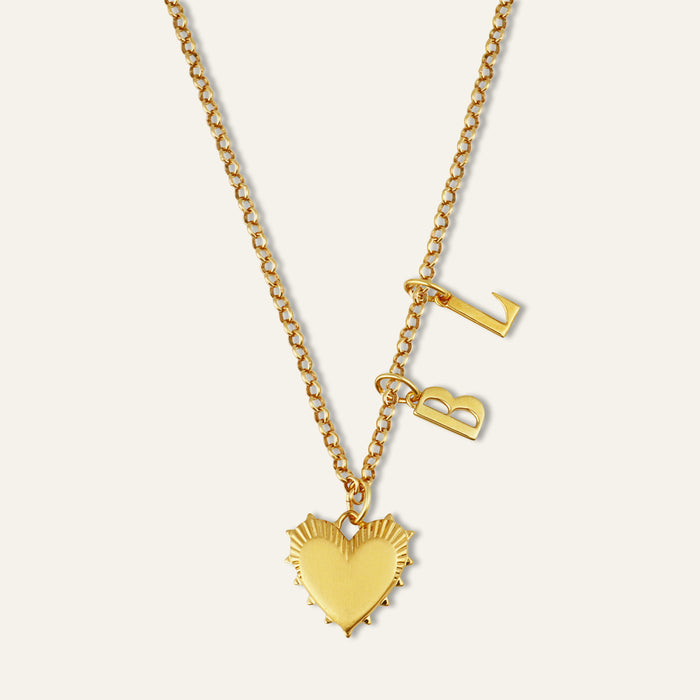 Personalized Small Heart of Gold Necklace