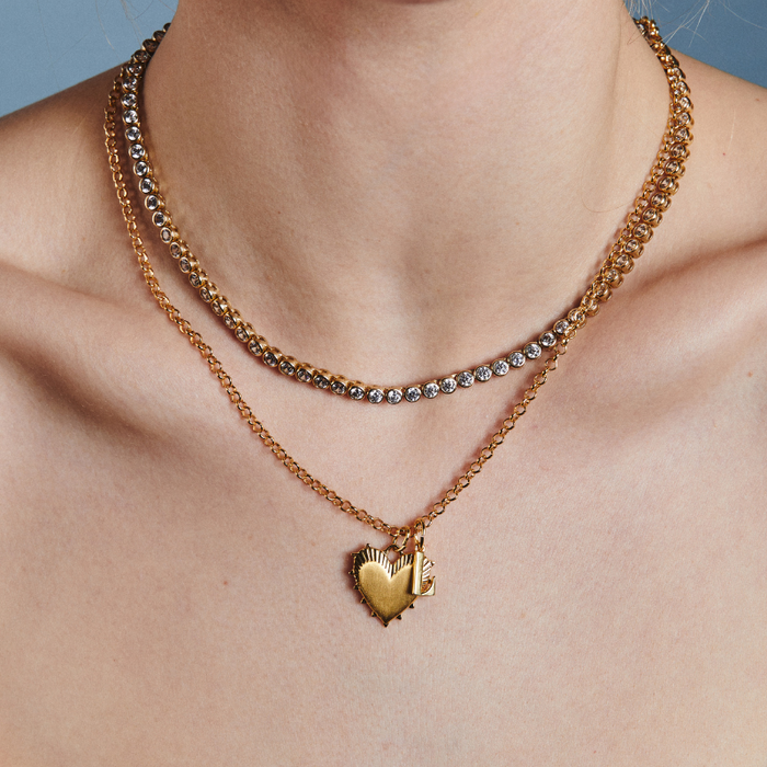 Personalized Small Heart of Gold Necklace